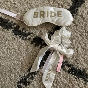 Bride eye mask and scrunchie NWT